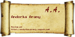 Andorka Arany névjegykártya